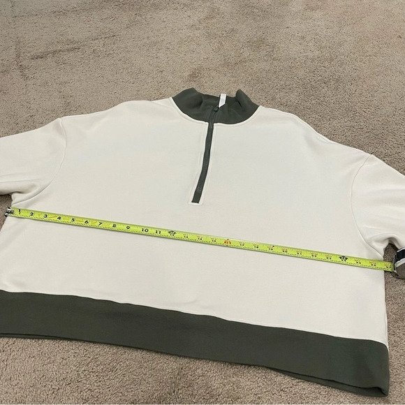 Fabletics Catarina Mock Neck Half Zip Pullover 1X White Dove/Safari - Picture 7 of 11